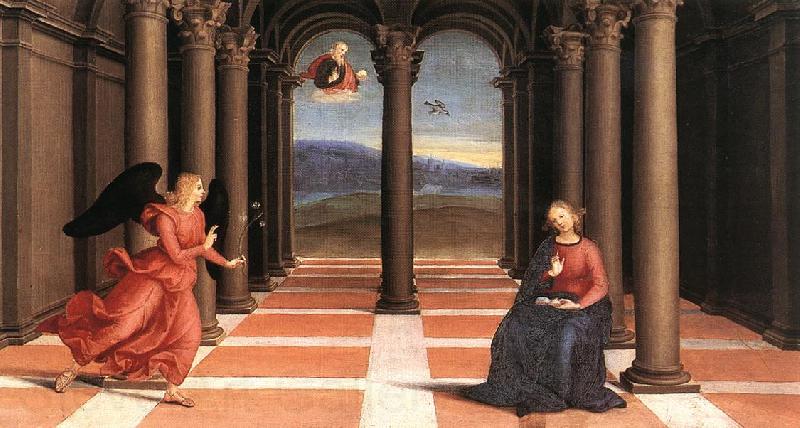 RAFFAELLO Sanzio The Annunciation (Oddi altar, predella) t Norge oil painting art